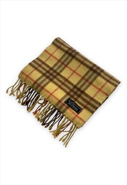 Vintage Burberry scarf lambswool mustard yellow nova check