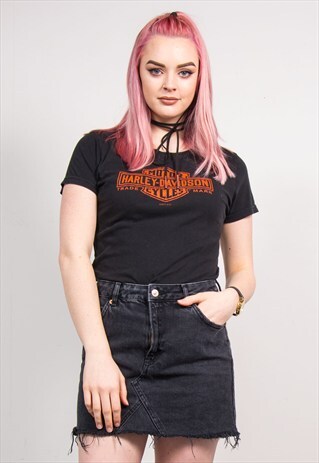 VINTAGE BLACK HARLEY DAVIDSON LOGO T-SHIRT