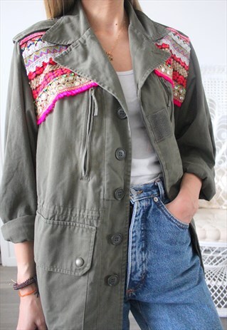 VINTAGE JACKET MILITARY ETHNIC EMBROIDERY