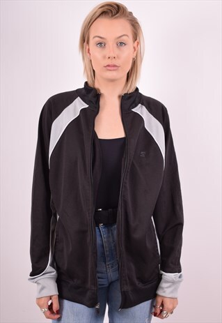 STARTER WOMENS VINTAGE TRACKSUIT TOP JACKET MEDIUM BLACK 90S