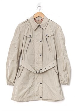BURBERRY BRIT Belted Coat Jacket Nylon Military Beige 