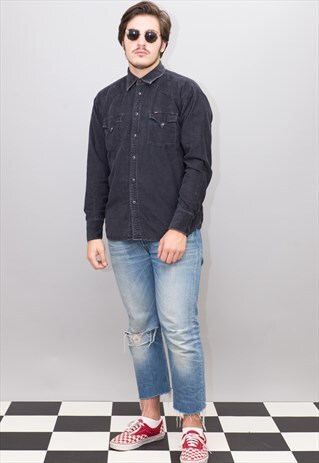 BLACK CORDUROY LEE SHIRT