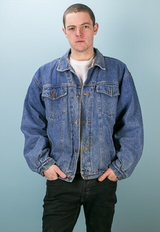 VINTAGE 90S PADDED BLUE DENIM JACKET