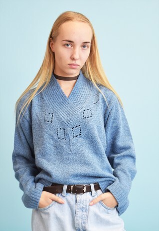 90'S RETRO PASTEL OVERSIZED KNITTED JUMPER TOP