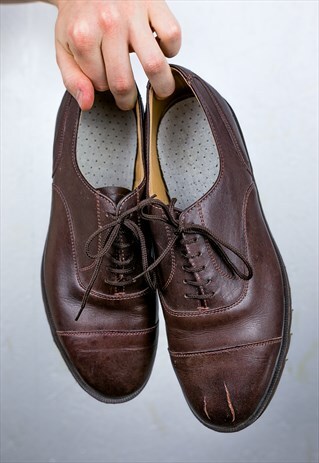 VINTAGE DR MARTENS BROWN LEATHER SHOES MADE IN ENGLAND