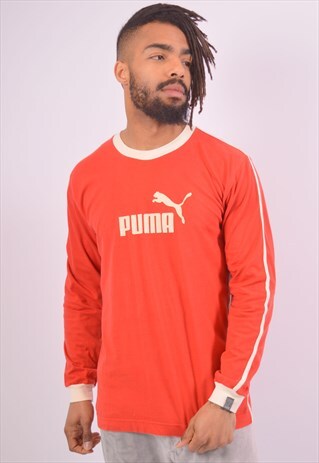 VINTAGE PUMA TOP LONG SLEEVE RED