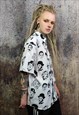 RETRO CELEBRITY SHIRT FAMOUS PRINT SHORT SLEEVE TOP IN WHITE