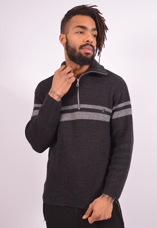 MENS VINTAGE JUMPER SWEATER MEDIUM GREY 90S