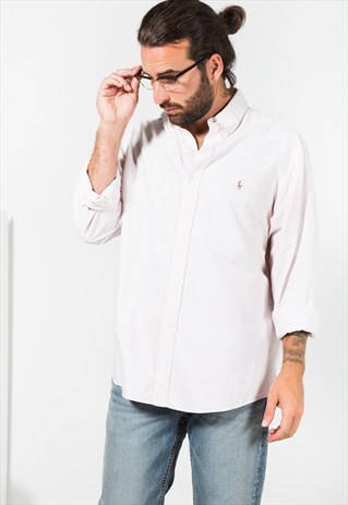 VINTAGE 80'S POLO RALPH LAUREN COTTON SHIRT / S4614