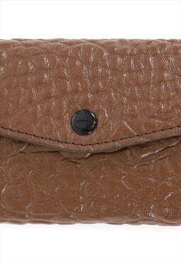  Men's Leather Elephant Pattern Wallet - Brown