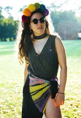 RAINBOW POMPOM HEADDRESS