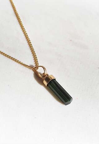 GREEN TOURMALINE GOLD NECKLACE