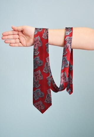 VINTAGE 70'S RETRO TAPESTRY WOVEN MOD PATTERN TIE