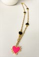 RE-WORKED VINTAGE MIXED HEARTS NECKLACE