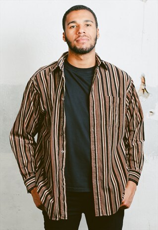 VINTAGE 90S STRIPED CORDUROY SHIRT