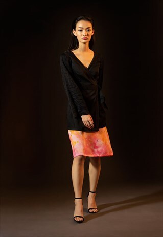 SHEER MIDI SKIRT IN PRINT