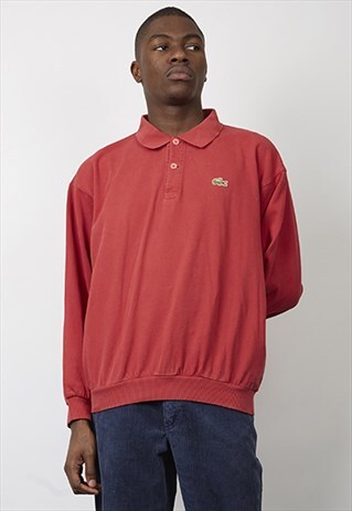 VINTAGE 80'S LACOSTE RED POLO SWEATER