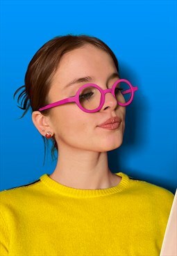 Moley Blue Blockers Round Glasses Pink