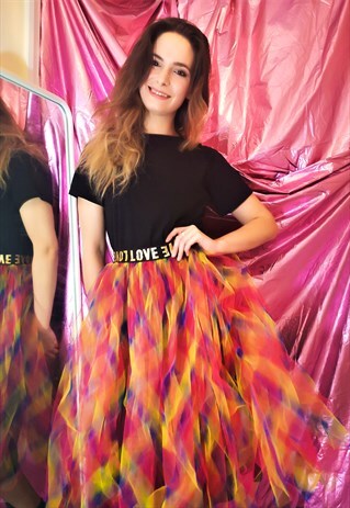 RAINBOW TULLE SKIRT WITH MULTI DESIGN USE