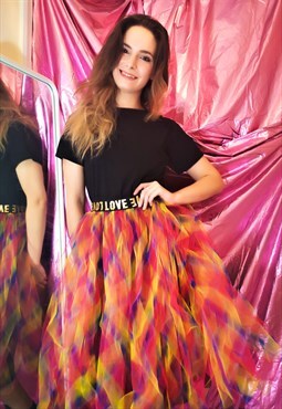 Rainbow Tulle Skirt with Multi design use