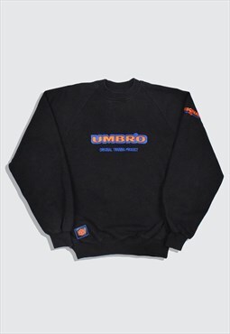 Vintage 90s Umbro Embroidered Spellout Logo Sweatshirt Black