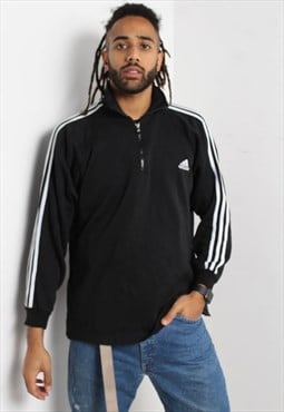 Vintage Adidas 1/4 Zip Sweatshirt Black