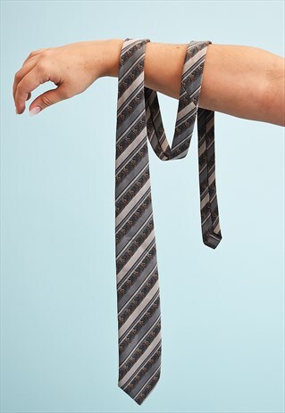 VINTAGE 80'S RETRO STRIPED WOVEN TIE
