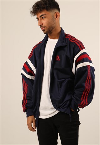 VINTAGE ADIDAS EMBROIDERED LOGO TRACK JACKET