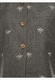VINTAGE EMBROIDERED GREY WAISTCOAT - M