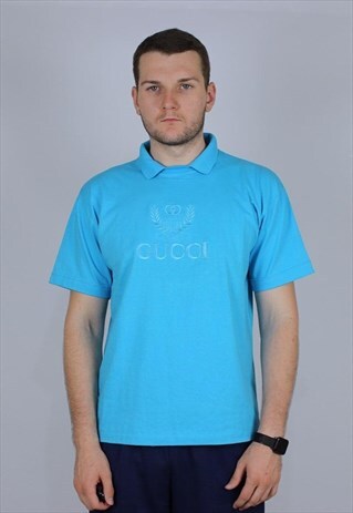 GUCCI VINTAGE RARE BLUE T-SHIRT
