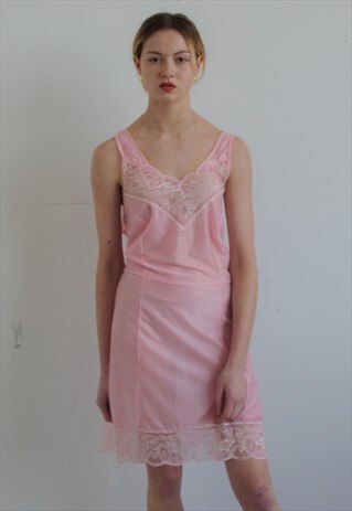 SLIP DRESS WITH LACE INSERT