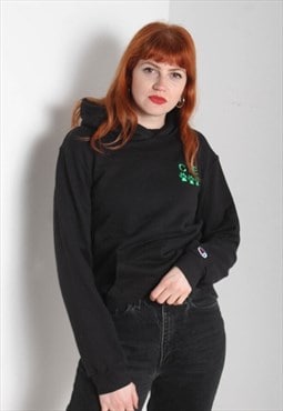 Vintage Champion College Hoodie Black