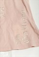 VINTAGE Y2K GALLIANO BABY TEE IN PINK LACE BOW EMBROIDERED