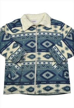 Vintage Fleece Jacket Pimkie Aztec Pattern Blue Ladies Small