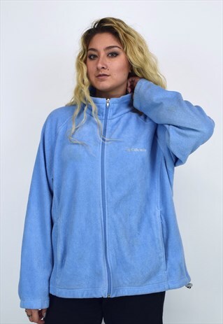 VINTAGE 90'S COLUMBIA LIGHT BLUE ZIP-UP FLEECE