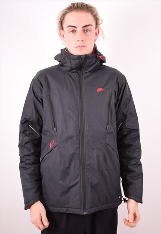 NIKE MENS VINTAGE PADDED JACKET MEDIUM BLACK 90S
