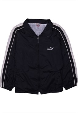Vintage 90's Puma Windbreaker Sportswear Full Zip Up Black
