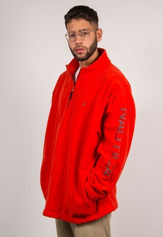 NAUTICA ORANGE 1/4 ZIP FLEECE