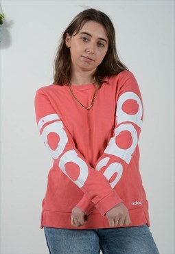 Vintage 90s Adidas Sweatshirt pink Logo Size S
