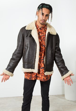 VINTAGE LEATHER SHEEPSKIN JACKET / S166