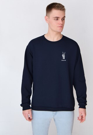 NAVY PEACE OUT (WHITE) SWEATSHIRT