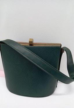 80's Vintage Bag Dark Green Bucket Style