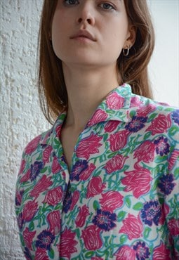 Vintage Floral Print Bohemian LILLY PULITZER Top