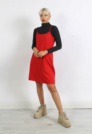 VINTAGE Y2K SLIP DRESS RED