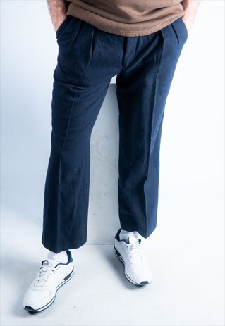 VINTAGE 1980S TROUSERS IN NAVY BLUE