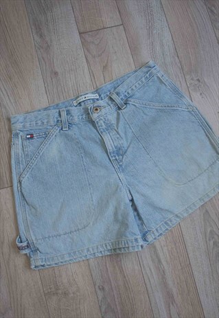 VINTAGE TOMMY HILFIGER DENIM SHORTS LOGO 90S 31 12.7