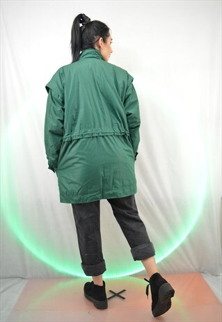 VINTAGE OVERSIZE GREEN PUFFER JACKET / UNISEX
