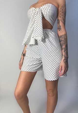 POLKA DOT MOM SHORTS & TIE CROP TOP CO-ORDINATE SET