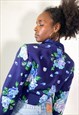 VINTAGE 90S CROPPED LITTLE JACKET WITH FLOWER FANTASY 