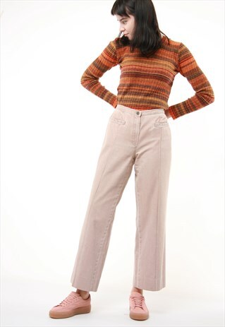 90S VINTAGE CHANEL MID WASIT STRAIGHT LEG TROUSERS 482